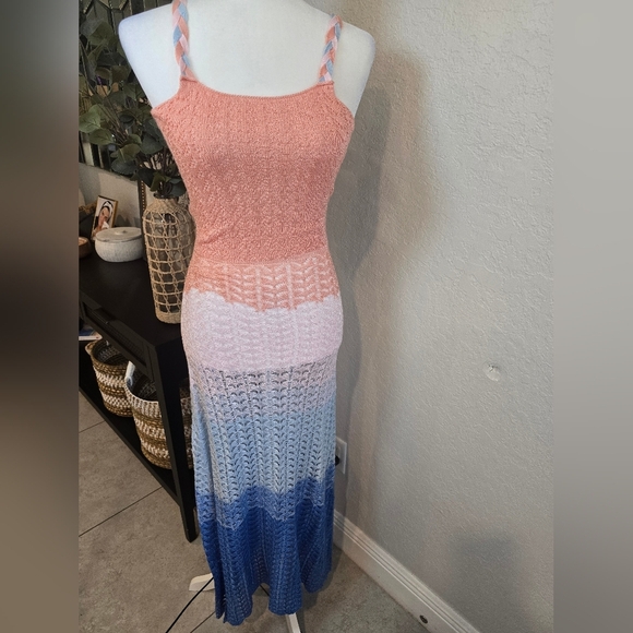 Koko + Mason Colorful Crochet Knit Maxi Dress Size M - Picture 3 of 7